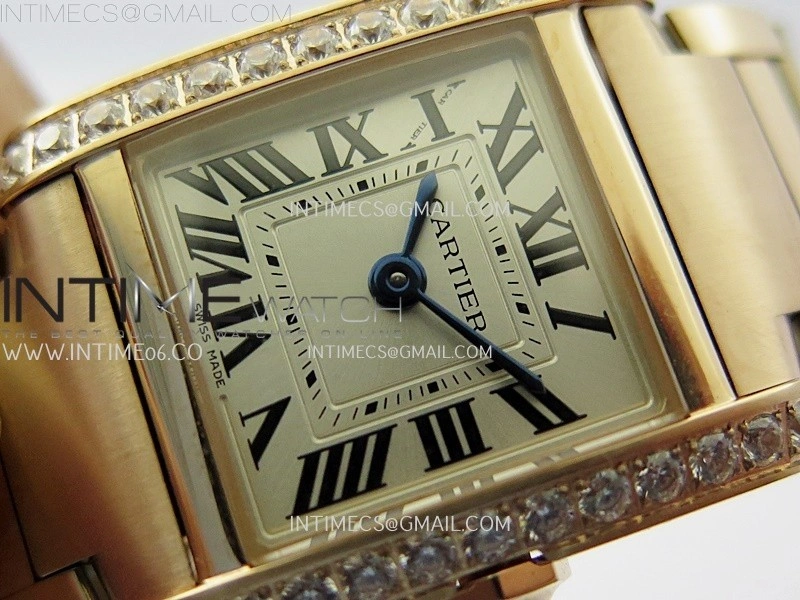 Tank Francaise Ladies 21.2mm Diamond Bezel RG 8848F 1:1 Best Edition Silver Dial on RG Bracelet Ronda Quartz V2